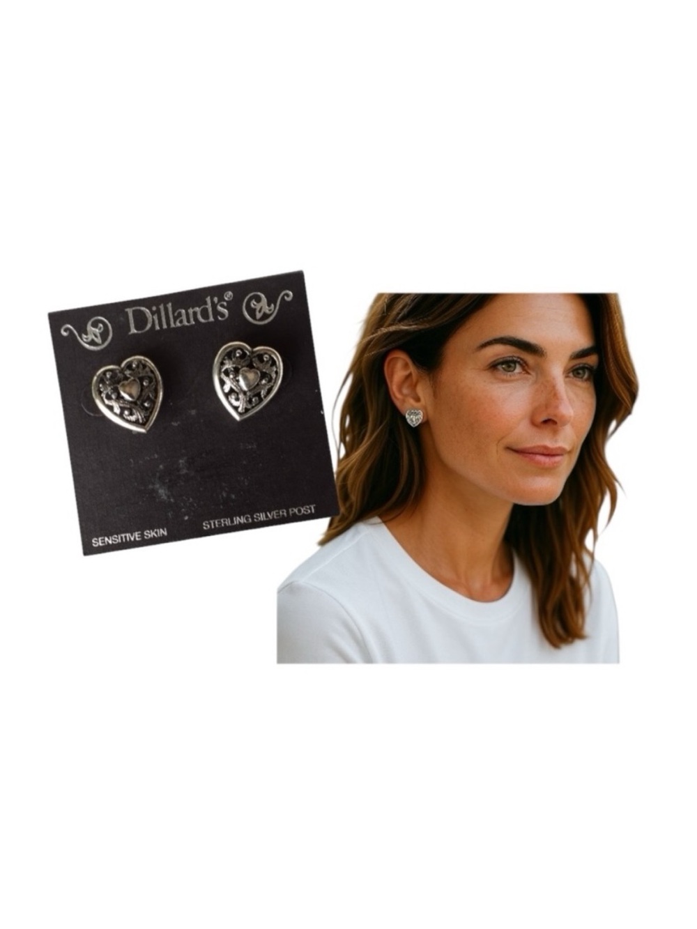Sterling Silver Post Heart Earrings